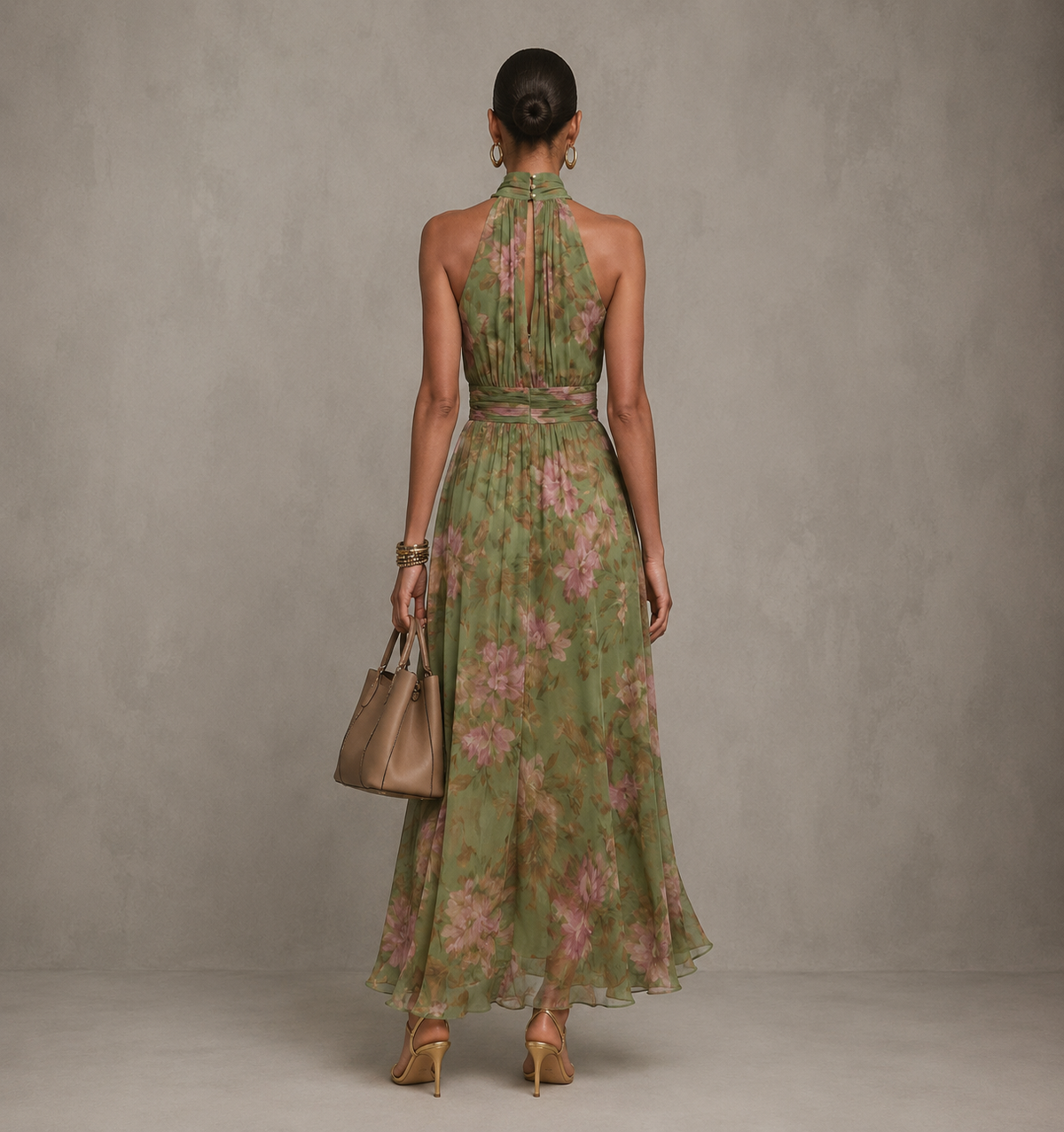 Mirelle™ Gathered Halter Midi Dress